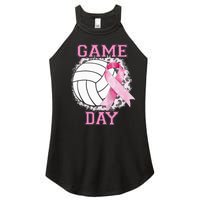 Bleached Game Day Pink Volleyball Breast Cancer Awareness Women’s Perfect Tri Rocker Tank