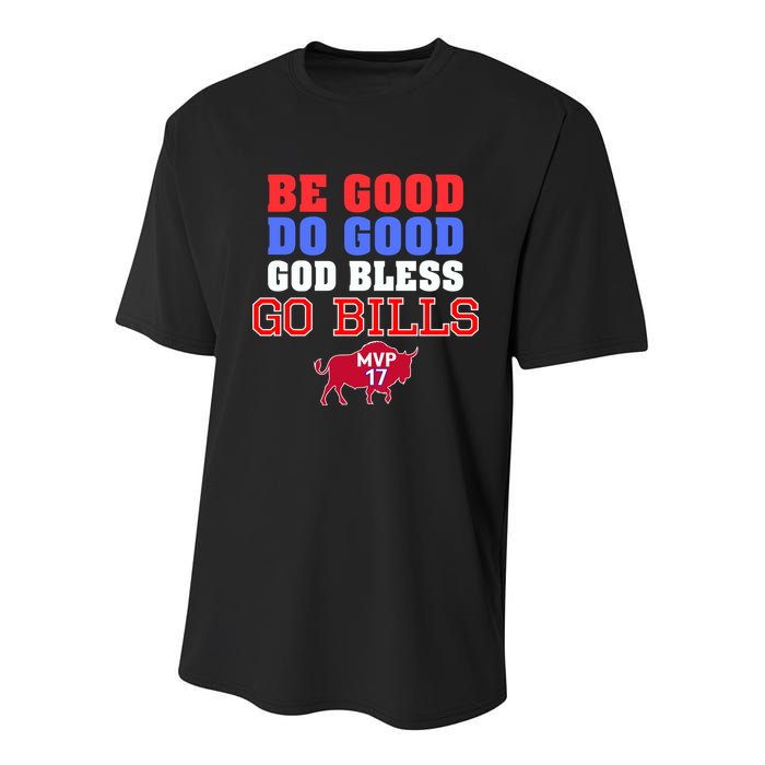 Be Good Do Good God Bless Go B.I.L.L.S Youth Performance Sprint T-Shirt