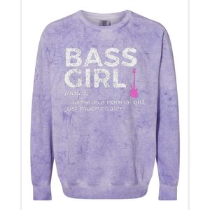 Bass Girl Definition Bass Player For Musicians Colorblast Crewneck Sweatshirt