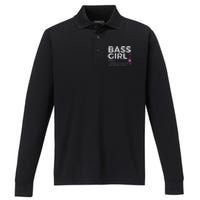 Bass Girl Definition Bass Player For Musicians Performance Long Sleeve Polo