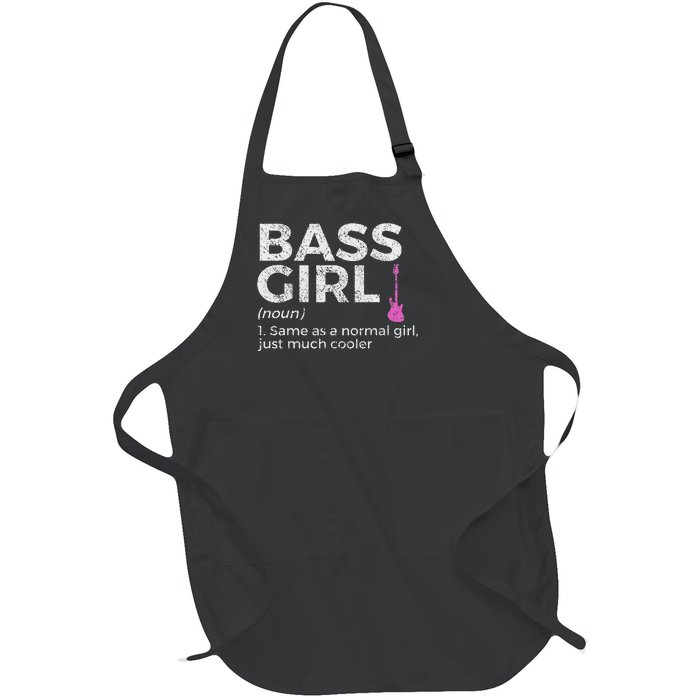 Bass Girl Definition Bass Player For Musicians Full-Length Apron With Pockets