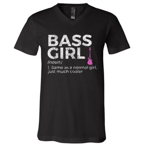 Bass Girl Definition Bass Player For Musicians V-Neck T-Shirt