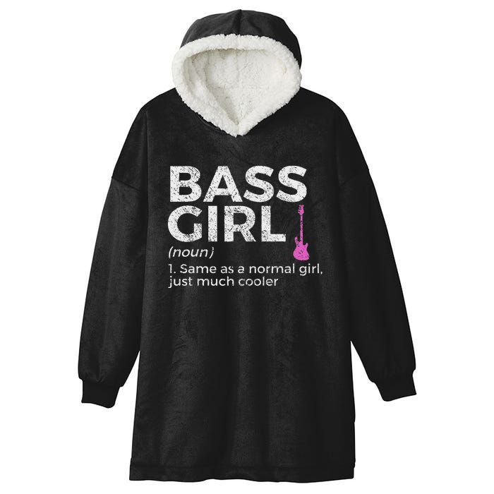 Bass Girl Definition Bass Player For Musicians Hooded Wearable Blanket