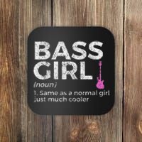 Bass Girl Definition Bass Player For Musicians Coaster