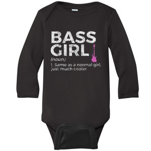 Bass Girl Definition Bass Player For Musicians Baby Long Sleeve Bodysuit