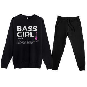 Bass Girl Definition Bass Player For Musicians Premium Crewneck Sweatsuit Set