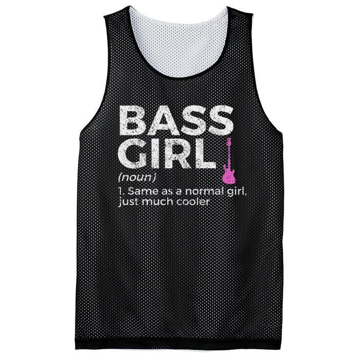 Bass Girl Definition Bass Player For Musicians Mesh Reversible Basketball Jersey Tank