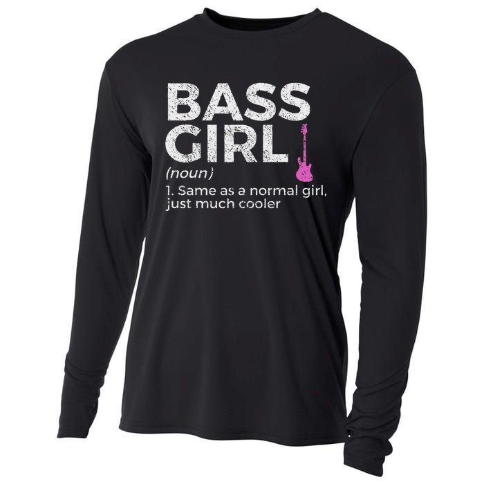 Bass Girl Definition Bass Player For Musicians Cooling Performance Long Sleeve Crew