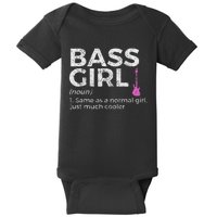 Bass Girl Definition Bass Player For Musicians Baby Bodysuit