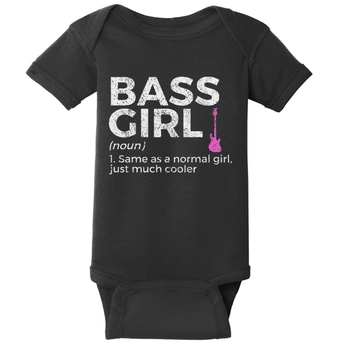 Bass Girl Definition Bass Player For Musicians Baby Bodysuit