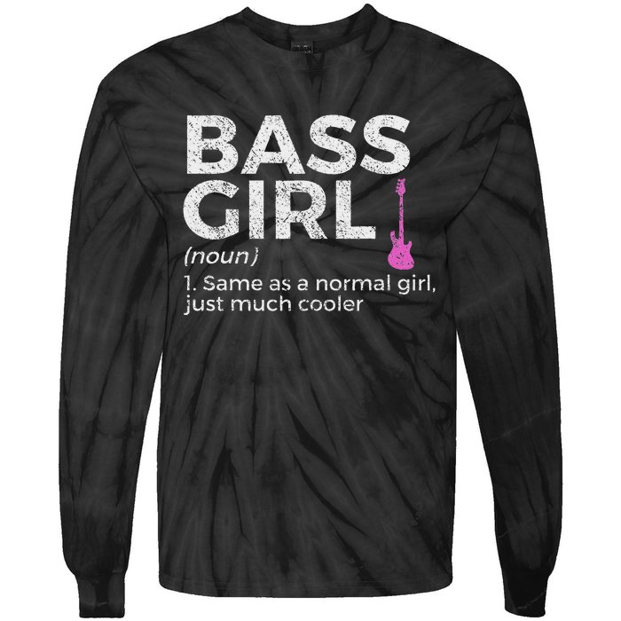 Bass Girl Definition Bass Player For Musicians Tie-Dye Long Sleeve Shirt