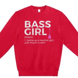 Bass Girl Definition Bass Player For Musicians Premium Crewneck Sweatshirt