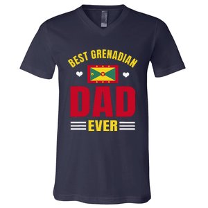 Best Grenadian Dad Ever Grenada FatherS Day V-Neck T-Shirt