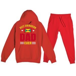 Best Grenadian Dad Ever Grenada FatherS Day Premium Hooded Sweatsuit Set