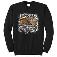 Bleached Game Day Leopard Football Helmet Sport Mom Sweatshirt