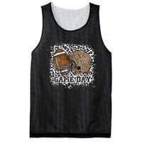 Bleached Game Day Leopard Football Helmet Sport Mom Mesh Reversible Basketball Jersey Tank