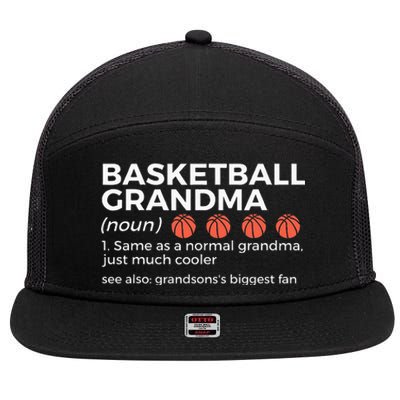 Basketball Grandma Definition Grandsons Largest Fan 7 Panel Mesh Trucker Snapback Hat