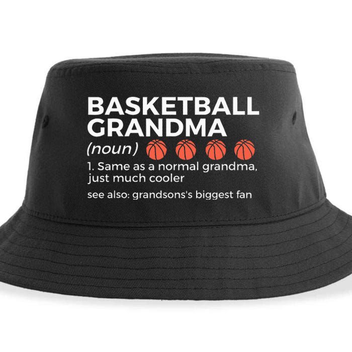 Basketball Grandma Definition Grandsons Largest Fan Sustainable Bucket Hat