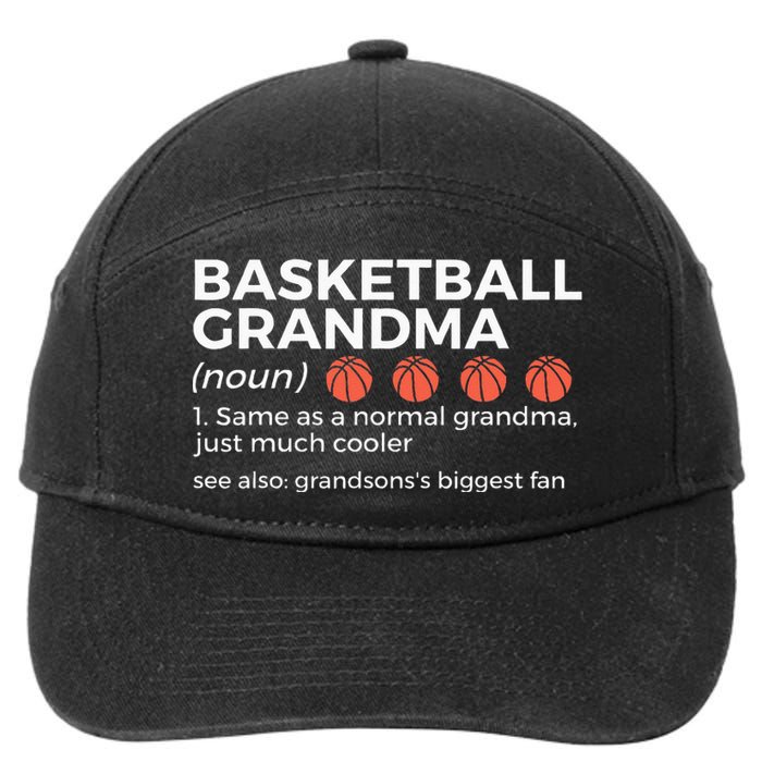 Basketball Grandma Definition Grandsons Largest Fan 7-Panel Snapback Hat