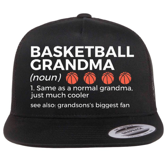 Basketball Grandma Definition Grandsons Largest Fan Flat Bill Trucker Hat