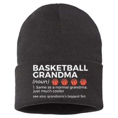 Basketball Grandma Definition Grandsons Largest Fan Sustainable Knit Beanie