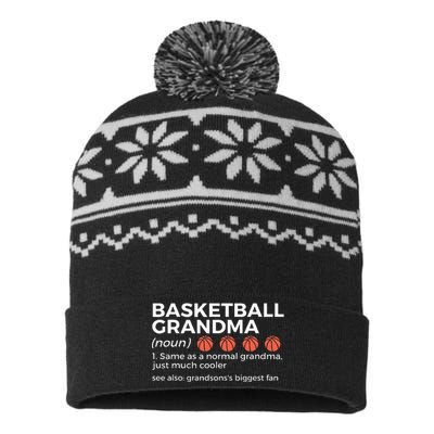 Basketball Grandma Definition Grandsons Largest Fan USA-Made Snowflake Beanie