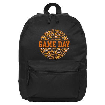Basketball Game Day With Leopard Pattern Funny Game 16 in Basic Backpack