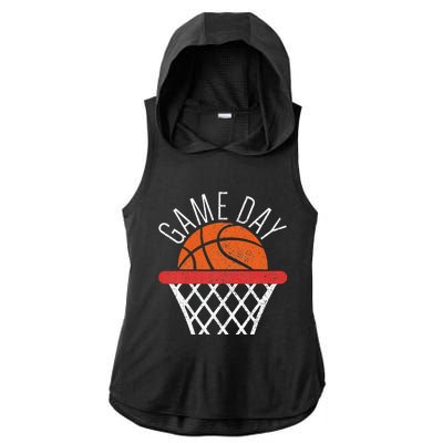 Basketball Game Day Vibes Basketball Mom Life Game Day Ladies PosiCharge Tri-Blend Wicking Draft Hoodie Tank