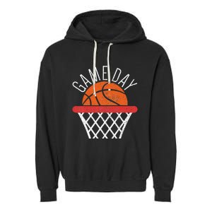 Basketball Game Day Vibes Basketball Mom Life Game Day Garment-Dyed Fleece Hoodie