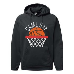 Basketball Game Day Vibes Basketball Mom Life Game Day Performance Fleece Hoodie