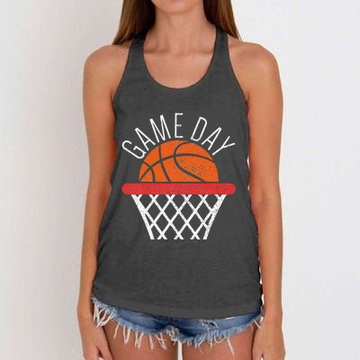 Basketball Game Day Vibes Basketball Mom Life Game Day Women's Knotted Racerback Tank