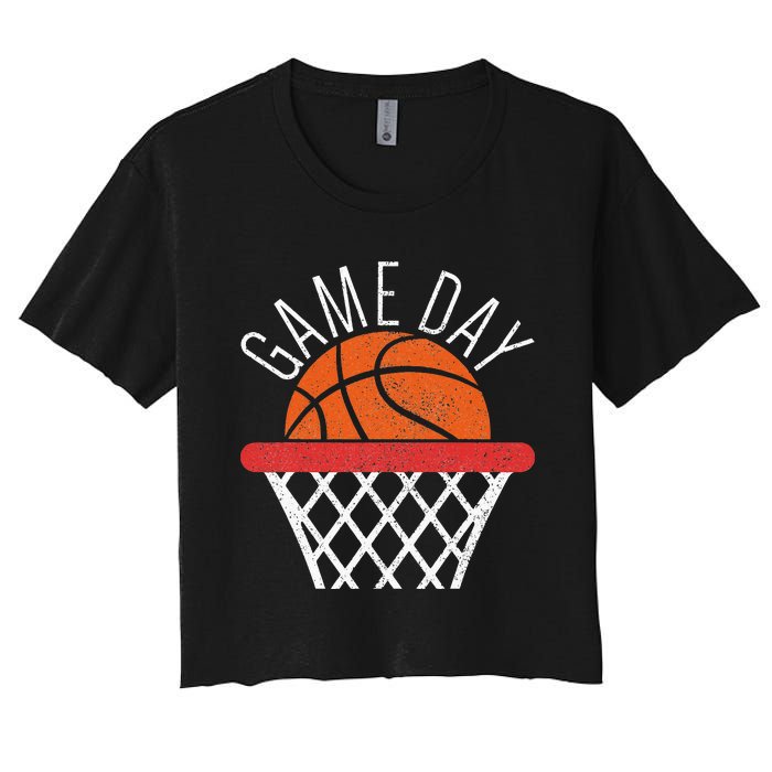 Basketball Game Day Vibes Basketball Mom Life Game Day Women's Crop Top Tee