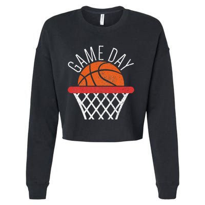 Basketball Game Day Vibes Basketball Mom Life Game Day Cropped Pullover Crew