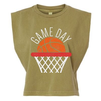 Basketball Game Day Vibes Basketball Mom Life Game Day Garment-Dyed Women's Muscle Tee