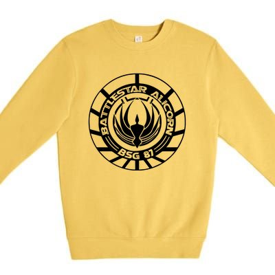 Battlestar Galactica Distressed Badge Premium Crewneck Sweatshirt