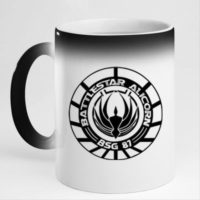 Battlestar Galactica Distressed Badge 11oz Black Color Changing Mug