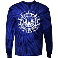 Battlestar Galactica Distressed Badge Tie-Dye Long Sleeve Shirt