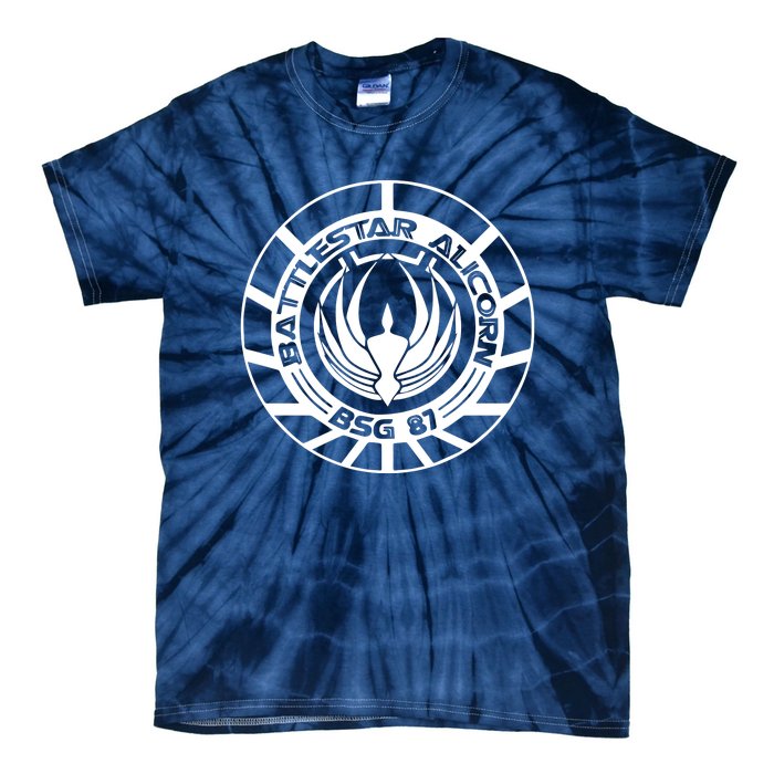 Battlestar Galactica Distressed Badge Tie-Dye T-Shirt