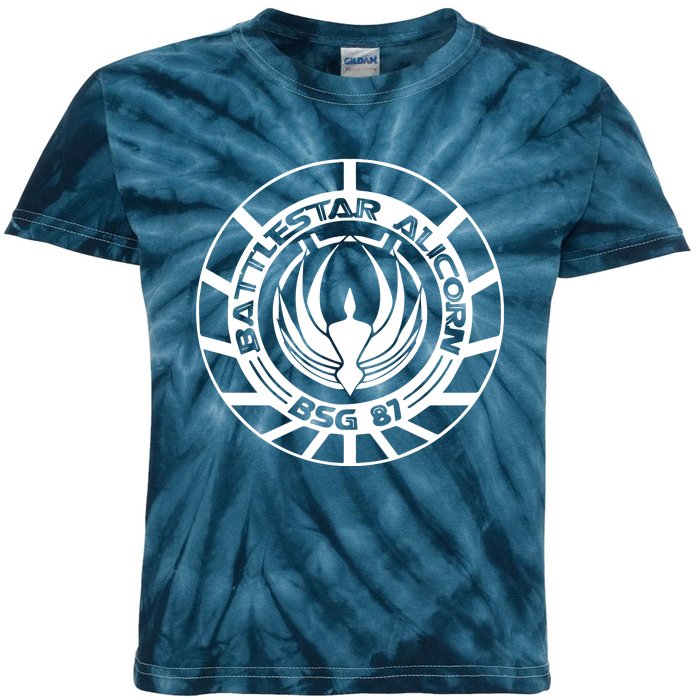 Battlestar Galactica Distressed Badge Kids Tie-Dye T-Shirt