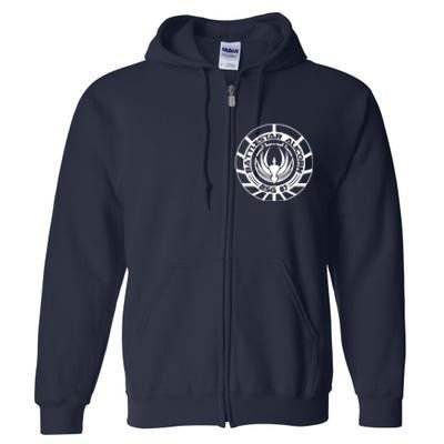 Battlestar Galactica Distressed Badge Full Zip Hoodie