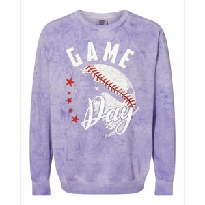 Baseball Game Day Funny Sport Gift Colorblast Crewneck Sweatshirt