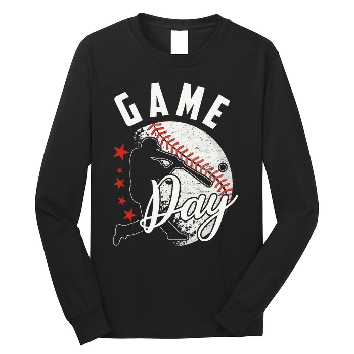 Baseball Game Day Funny Sport Gift Long Sleeve Shirt