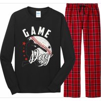 Baseball Game Day Funny Sport Gift Long Sleeve Pajama Set