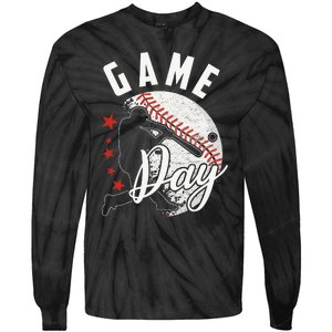 Baseball Game Day Funny Sport Gift Tie-Dye Long Sleeve Shirt