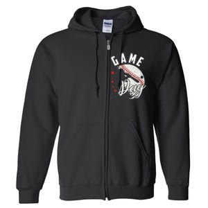 Baseball Game Day Funny Sport Gift Full Zip Hoodie