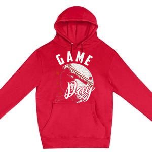 Baseball Game Day Funny Sport Gift Premium Pullover Hoodie