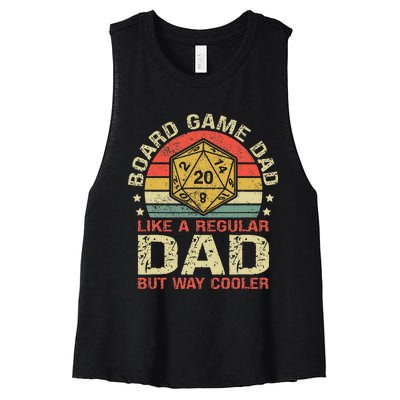 Board Game Dad Funny Board Gamer Women's Racerback Cropped Tank