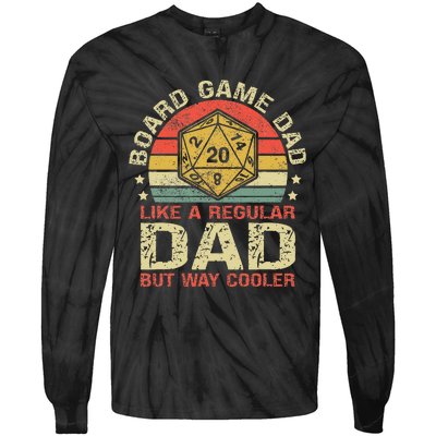 Board Game Dad Funny Board Gamer Tie-Dye Long Sleeve Shirt