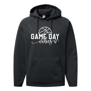 Basketball Game Day Vibes Basketball Performance Fleece Hoodie