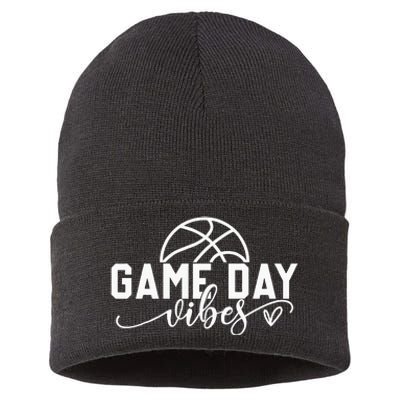 Basketball Game Day Vibes Basketball Sustainable Knit Beanie